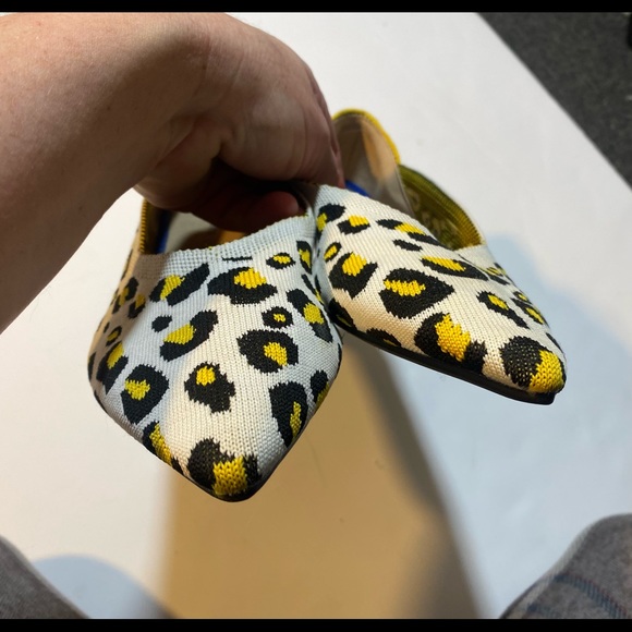 Jet’Accompaigne Toujours Neon Yellow Cheetah/Leopard Print Knit Shoes 8.5-9 - Picture 6 of 12